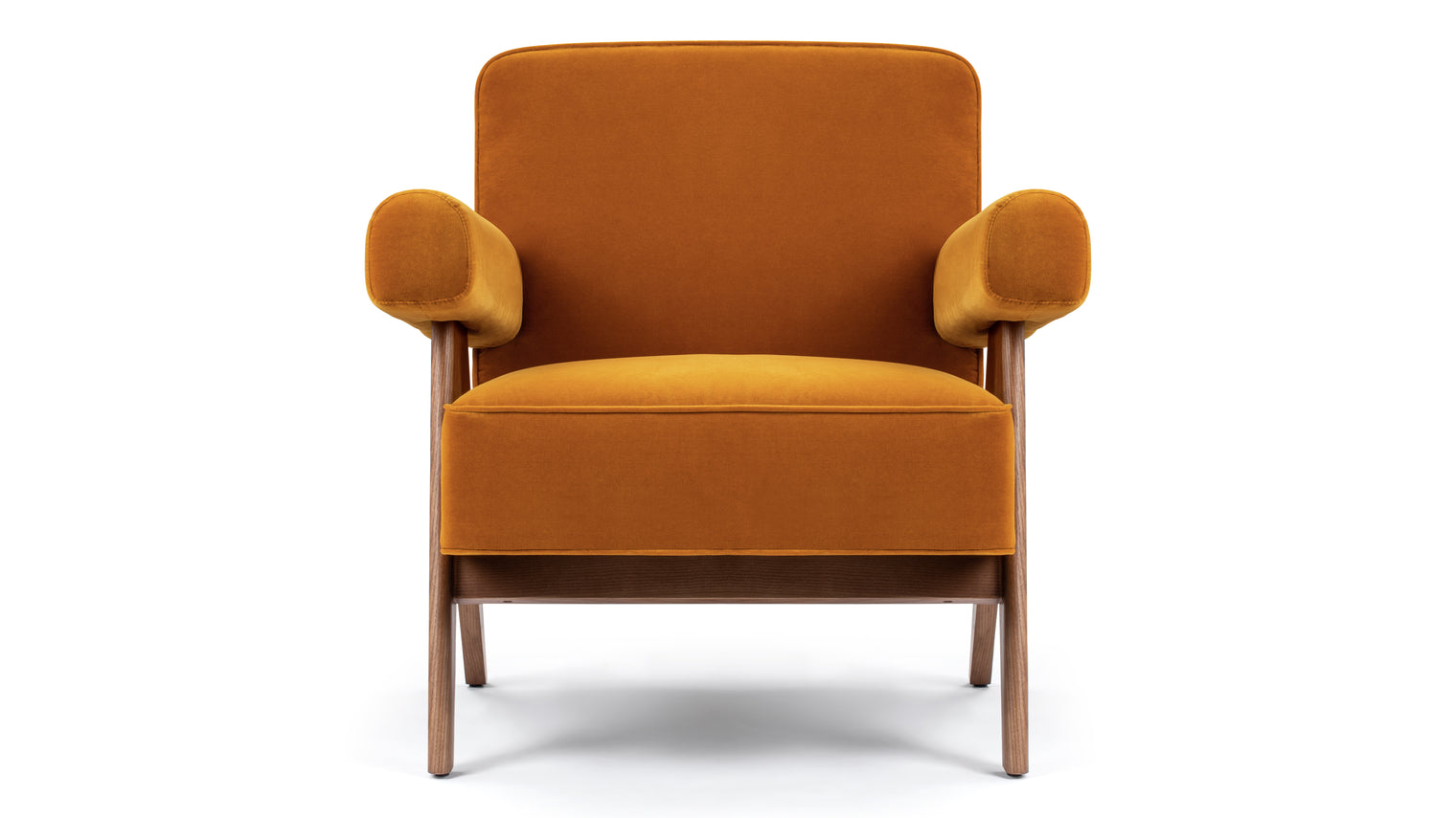 Jeanneret - Jeanneret Lounge Chair, Orange Luxe Velvet