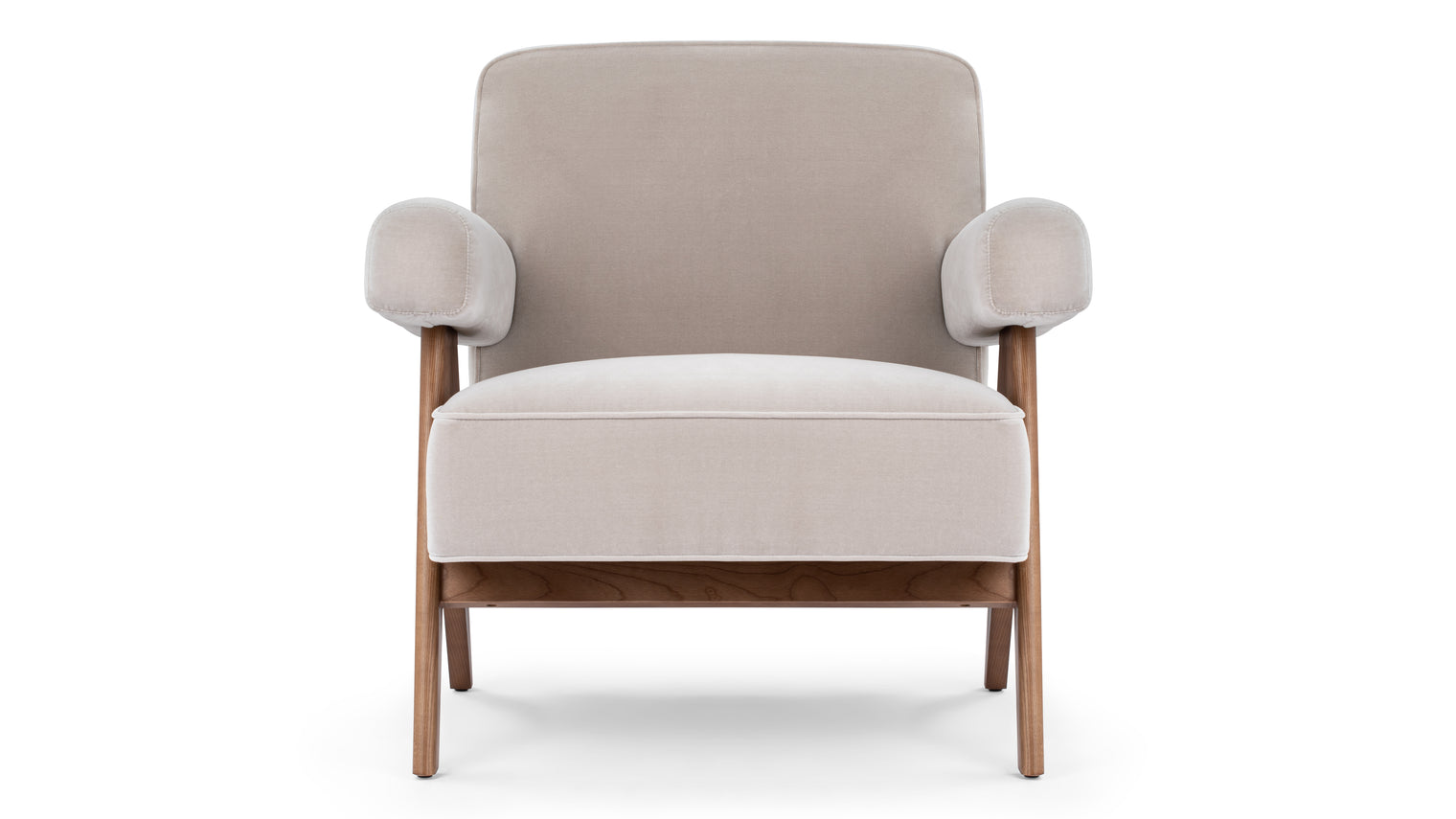 Jeanneret - Jeanneret Lounge Chair, Oyster Luxe Velvet