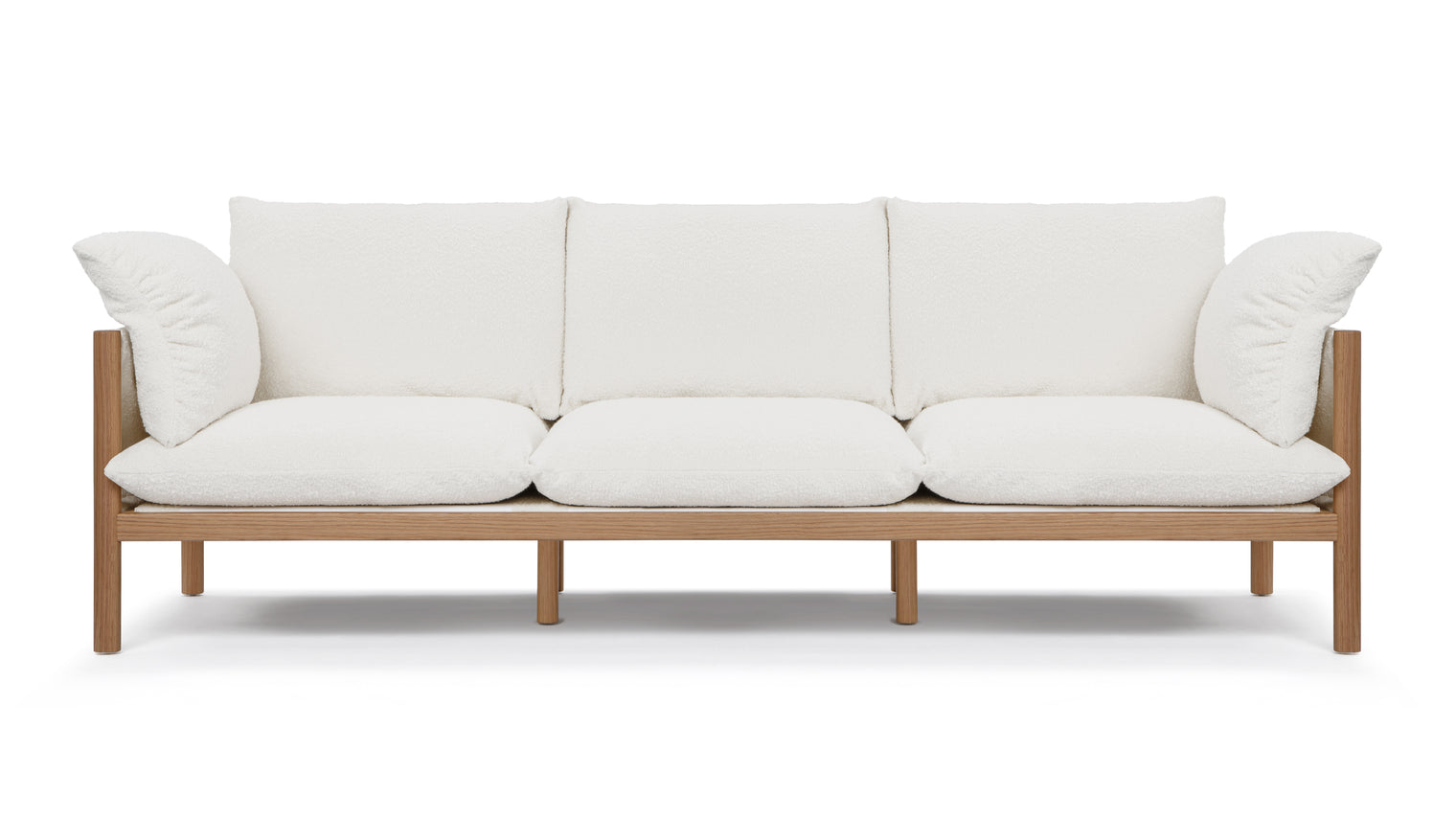 Coombe - Coombe Sofa, Eggshell Boucle and Oak