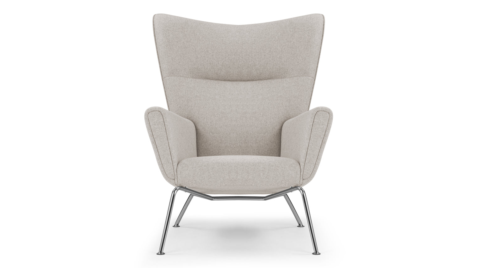 CH445 - CH445 Wing Chair, Wheat Gray Cashmere Wool