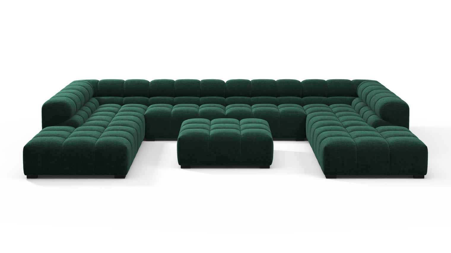 SUPERIOR COMFORT | Designed with the easy-going, informal ethos of the 1970s in mind, the Tufted modules are generously proportioned, coming together in a bench-like base with barely-there connections, allowing plenty of room for you to lean back and curl up in comfort.
