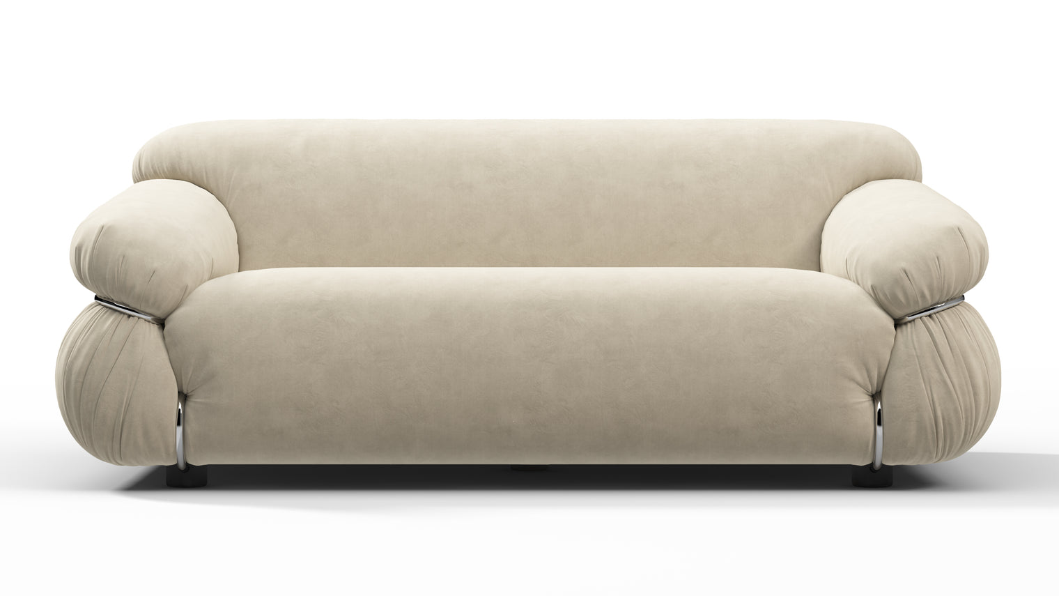 SCULPTURAL SOFA | Introducing the Sesann Sofa, an exquisite masterpiece that encapsulates a unique blend of mid-century modern aesthetics and timeless elegance. Its sculptural form and refined lines evoke a sense of sophisticated artistry, making it a captivating focal point in any living space.
