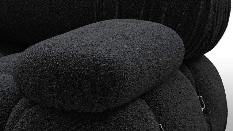 INFINITE POSSIBILITIES | The generous form and soft shapes create a sofa that begs to be sat on, and the sectional design of the Belia creates endless possibilities. Inspired by the spirit of lounging and socializing, the Belia is truly a shape-shifter, adapting to every space and need.
