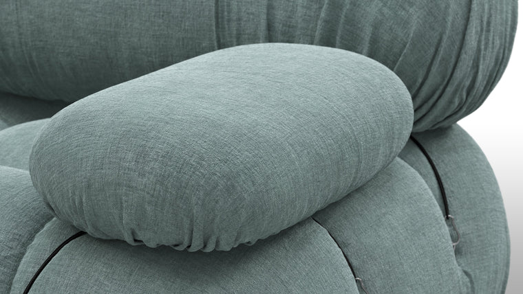 INFINITE POSSIBILITIES | The generous form and soft shapes create a sofa that begs to be sat on, and the sectional design of the Belia creates endless possibilities. Inspired by the spirit of lounging and socializing, the Belia is truly a shape-shifter, adapting to every space and need.
