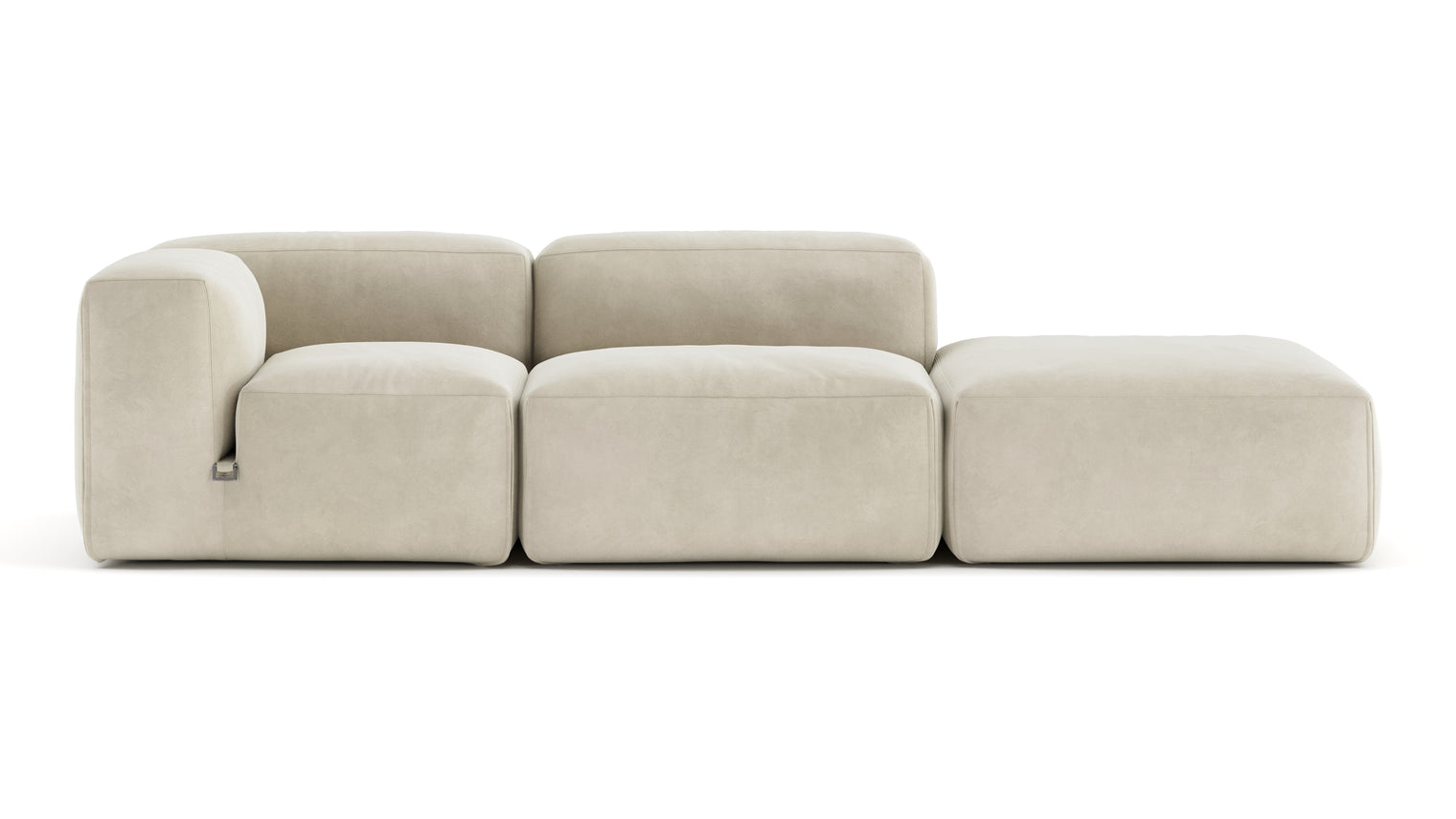 A Modern Invitation | The Le Mura Sectional exudes a modern yet inviting vibe with its soft, geometric shapes and neutral tones, seamlessly fitting into any design scheme. Its puffy design adds a touch of laid-back luxury to any room.
