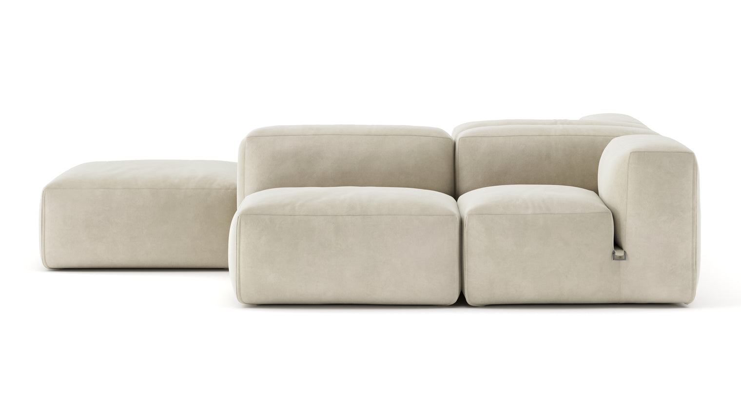 A Modern Invitation | The Le Mura Sectional exudes a modern yet inviting vibe with its soft, geometric shapes and neutral tones, seamlessly fitting into any design scheme. Its puffy design adds a touch of laid-back luxury to any room.
