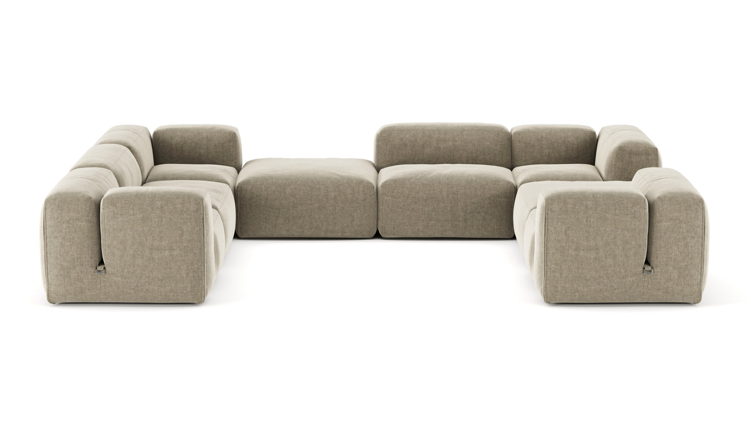 A Modern Invitation | The Le Mura Sectional exudes a modern yet inviting vibe with its soft, geometric shapes and neutral tones, seamlessly fitting into any design scheme. Its puffy design adds a touch of laid-back luxury to any room.
