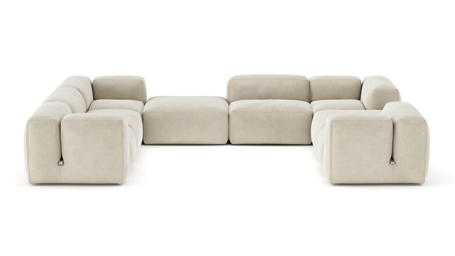 A Modern Invitation | The Le Mura Sectional exudes a modern yet inviting vibe with its soft, geometric shapes and neutral tones, seamlessly fitting into any design scheme. Its puffy design adds a touch of laid-back luxury to any room.
