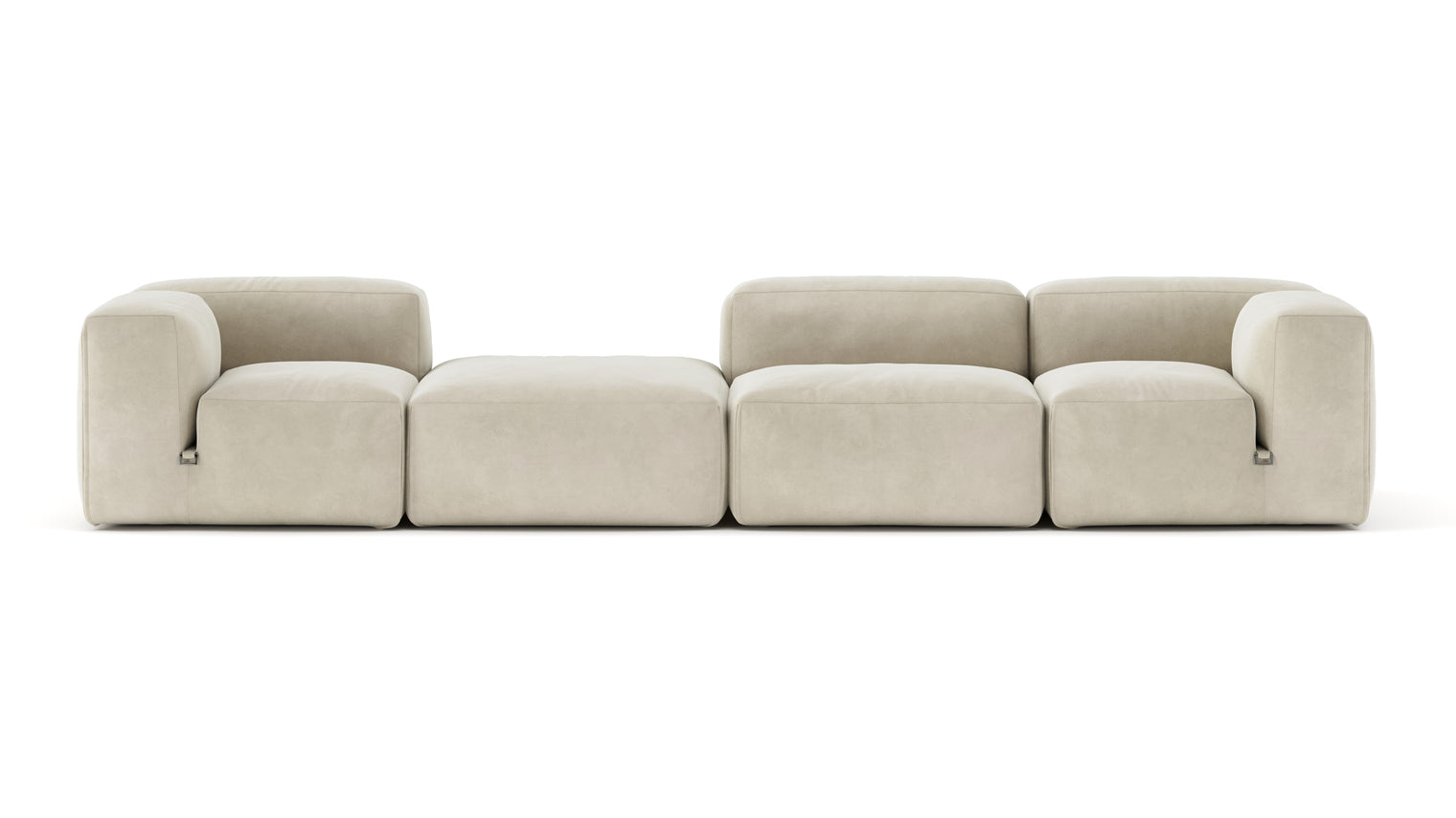 A Modern Invitation | The Le Mura Sectional exudes a modern yet inviting vibe with its soft, geometric shapes and neutral tones, seamlessly fitting into any design scheme. Its puffy design adds a touch of laid-back luxury to any room.
