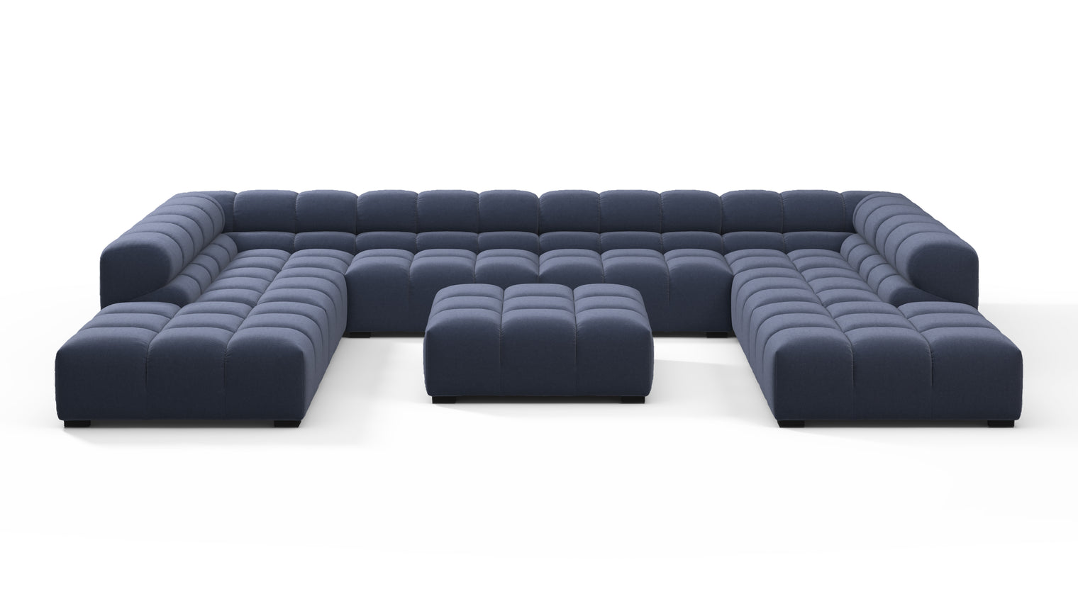 SUPERIOR COMFORT | Designed with the easy-going, informal ethos of the 1970s in mind, the Tufted modules are generously proportioned, coming together in a bench-like base with barely-there connections, allowing plenty of room for you to lean back and curl up in comfort.
