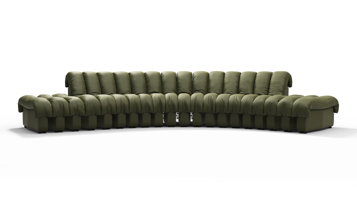 Chic Sectional | Introducing the DS 600 Sofa, an icon of avant-garde design and a true testament to the visionary design. Inspired by designs of the 1970s, this sofa revolutionizes the concept of modular seating, pushing boundaries and redefining the possibilities of contemporary furniture.
