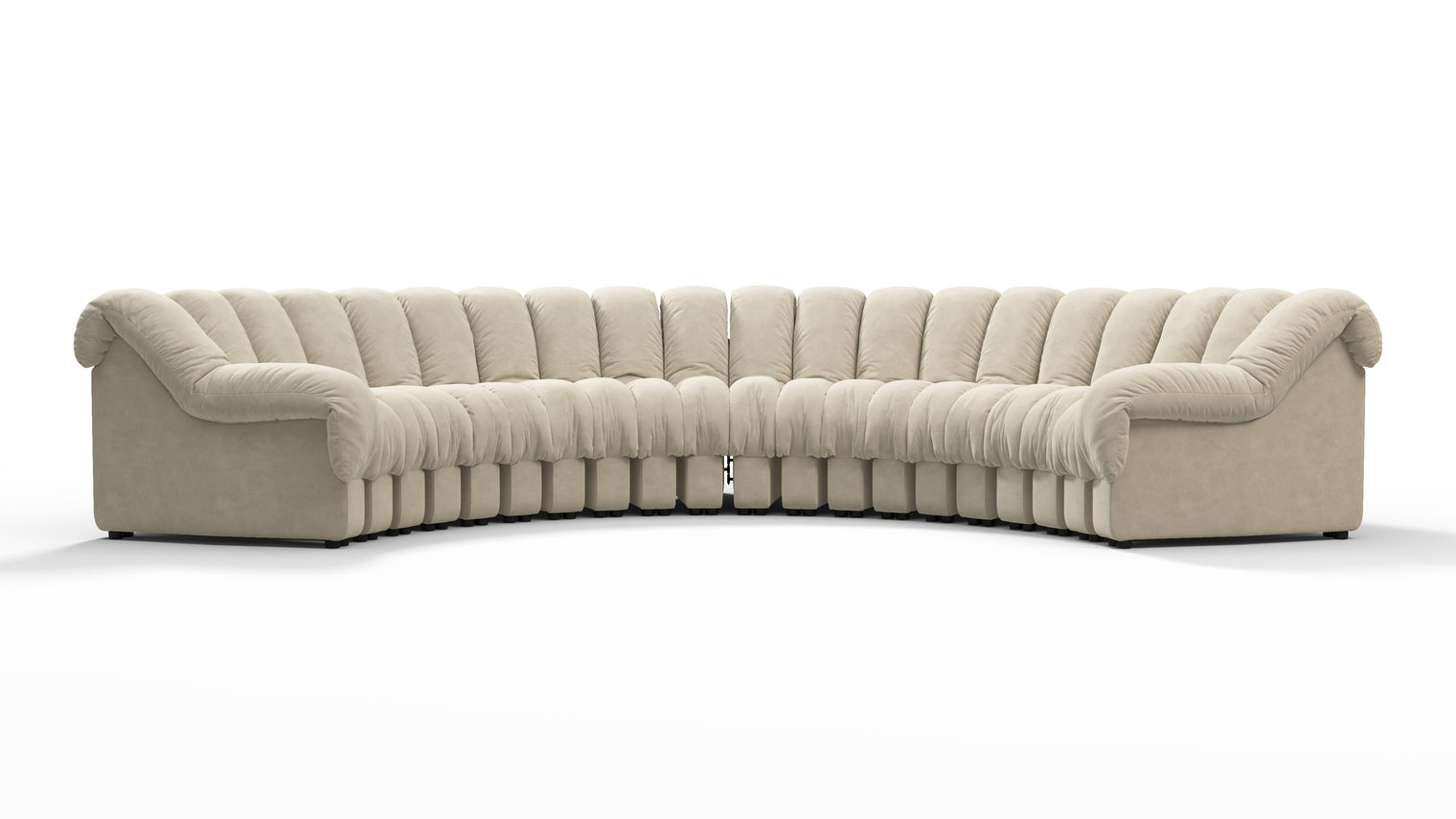 Chic Sectional | Introducing the DS 600 Sofa, an icon of avant-garde design and a true testament to the visionary design. Inspired by designs of the 1970s, this sofa revolutionizes the concept of modular seating, pushing boundaries and redefining the possibilities of contemporary furniture.
