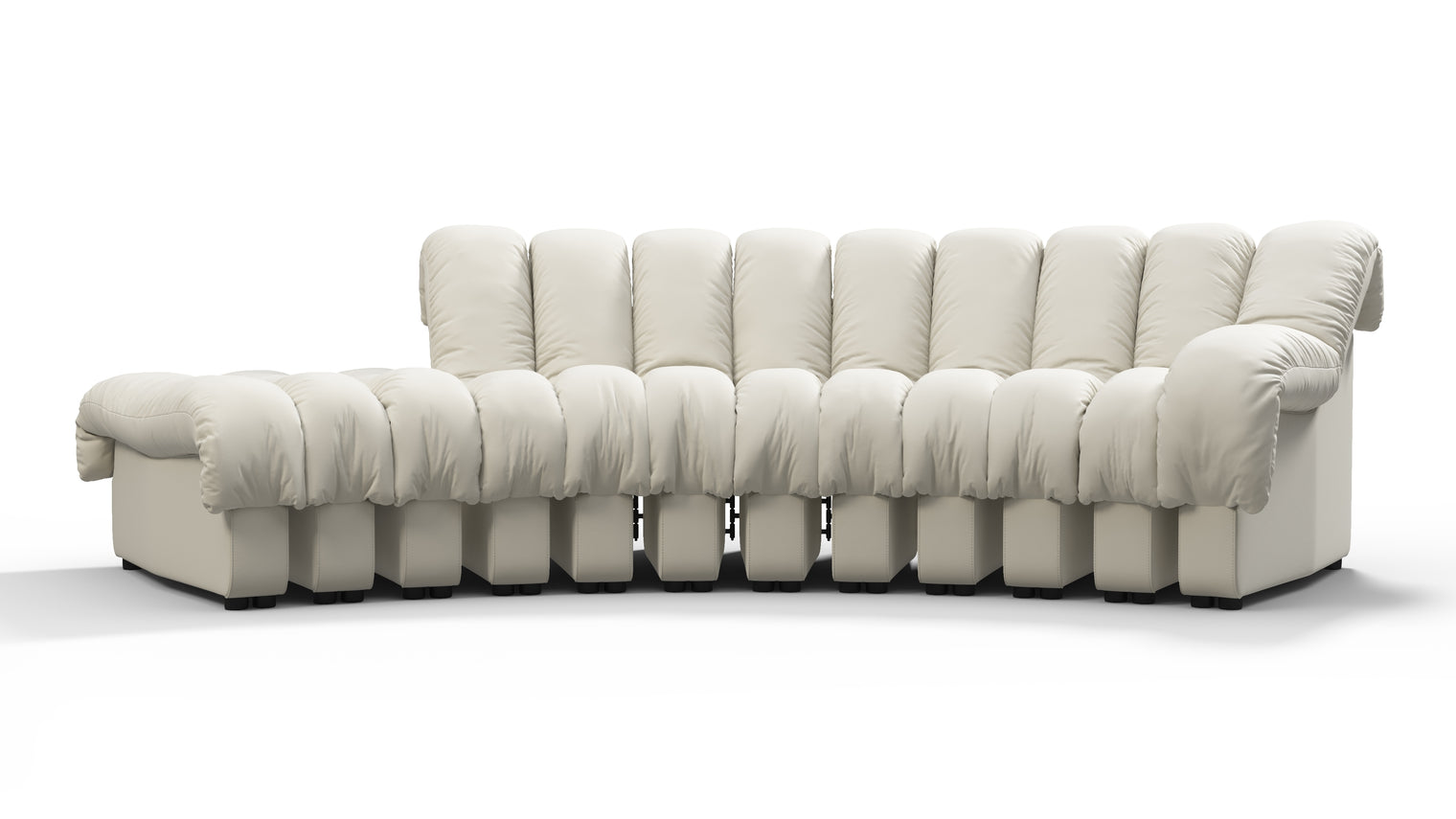 Chic Sectional | Introducing the DS 600 Sofa, an icon of avant-garde design and a true testament to the visionary design. Inspired by designs of the 1970s, this sofa revolutionizes the concept of modular seating, pushing boundaries and redefining the possibilities of contemporary furniture.
