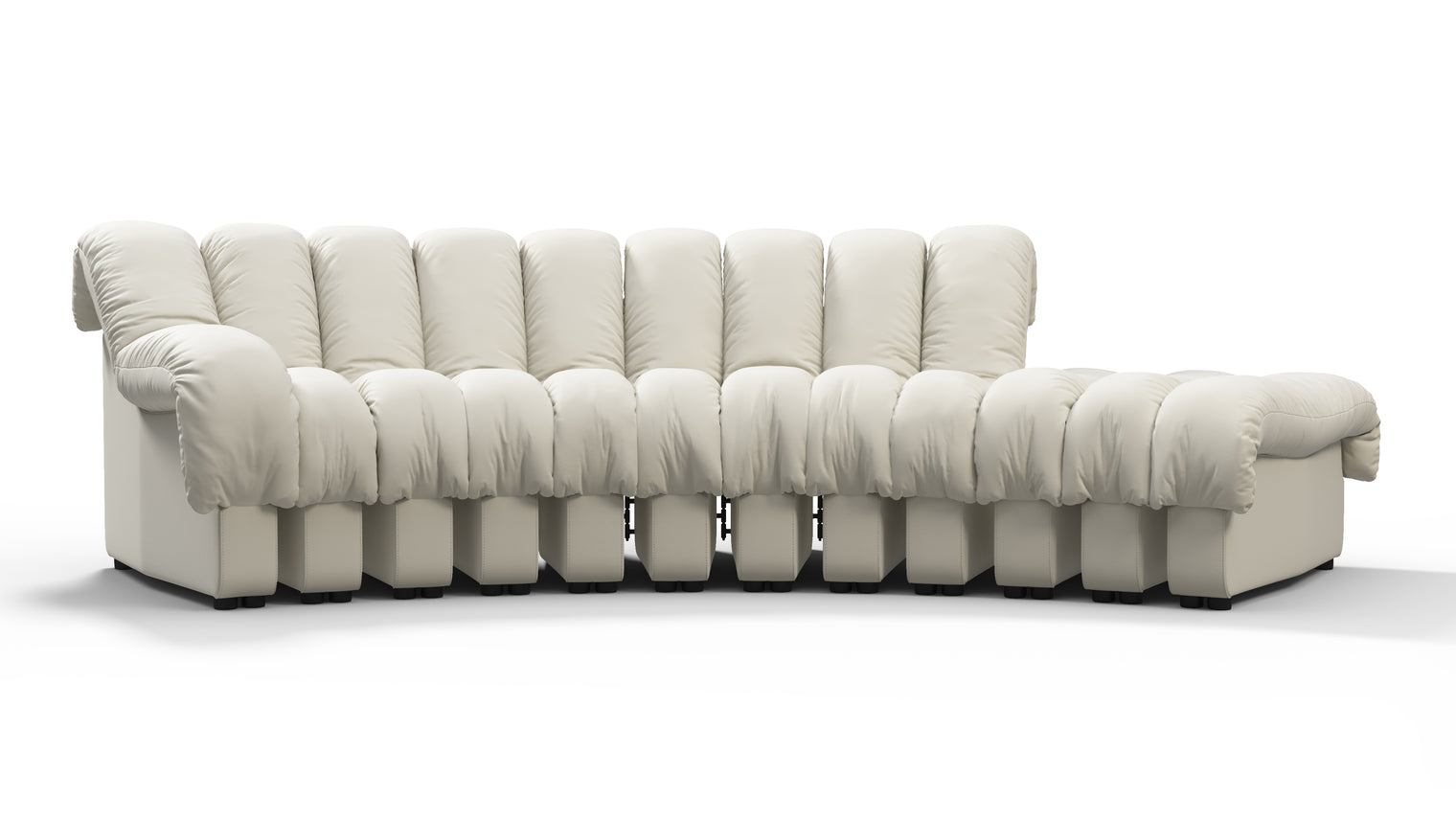 Chic Sectional | Introducing the DS 600 Sofa, an icon of avant-garde design and a true testament to the visionary design. Inspired by designs of the 1970s, this sofa revolutionizes the concept of modular seating, pushing boundaries and redefining the possibilities of contemporary furniture.
