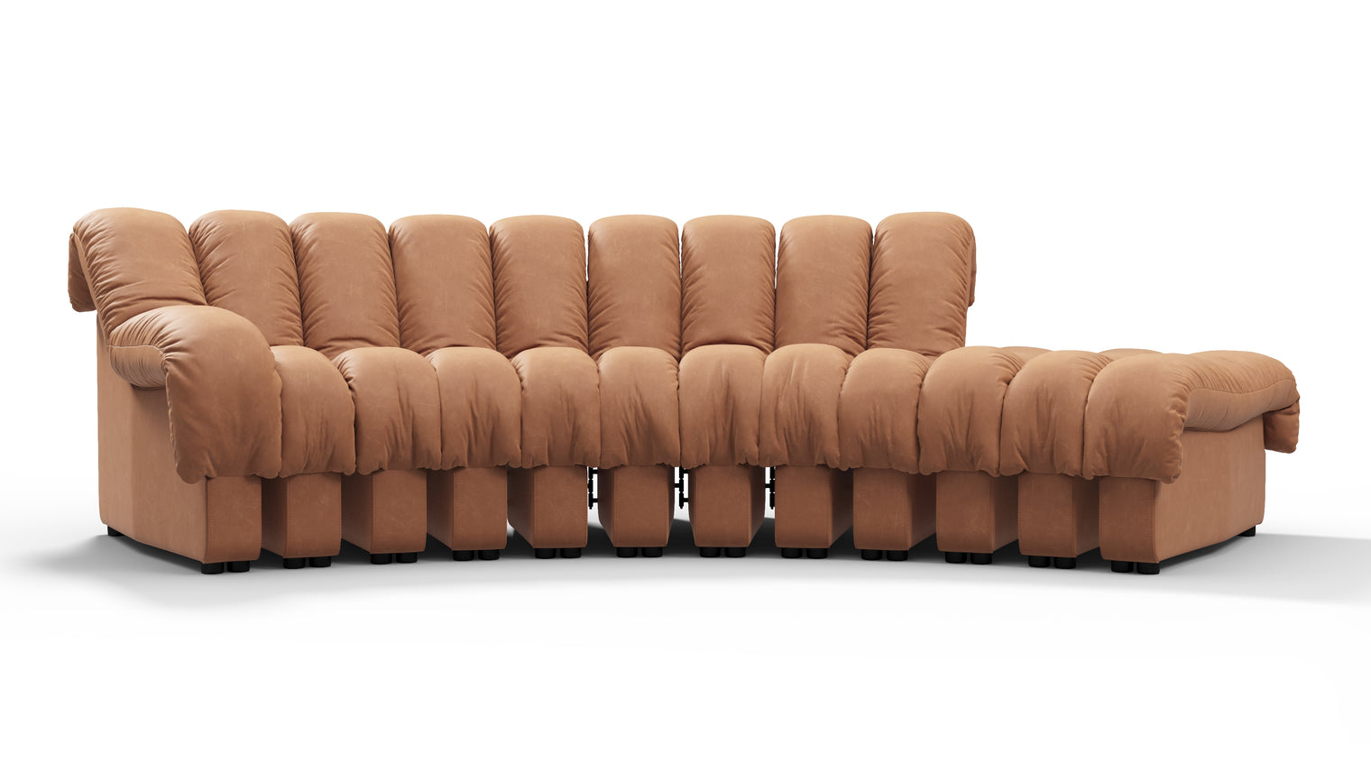 Chic Sectional | Introducing the DS 600 Sofa, an icon of avant-garde design and a true testament to the visionary design. Inspired by designs of the 1970s, this sofa revolutionizes the concept of modular seating, pushing boundaries and redefining the possibilities of contemporary furniture.
