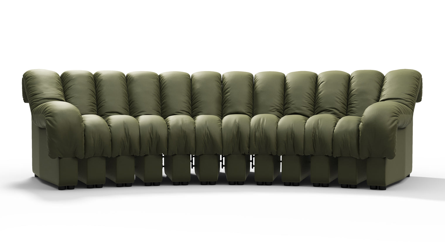 Chic Sectional | Introducing the DS 600 Sofa, an icon of avant-garde design and a true testament to the visionary design. Inspired by designs of the 1970s, this sofa revolutionizes the concept of modular seating, pushing boundaries and redefining the possibilities of contemporary furniture.
