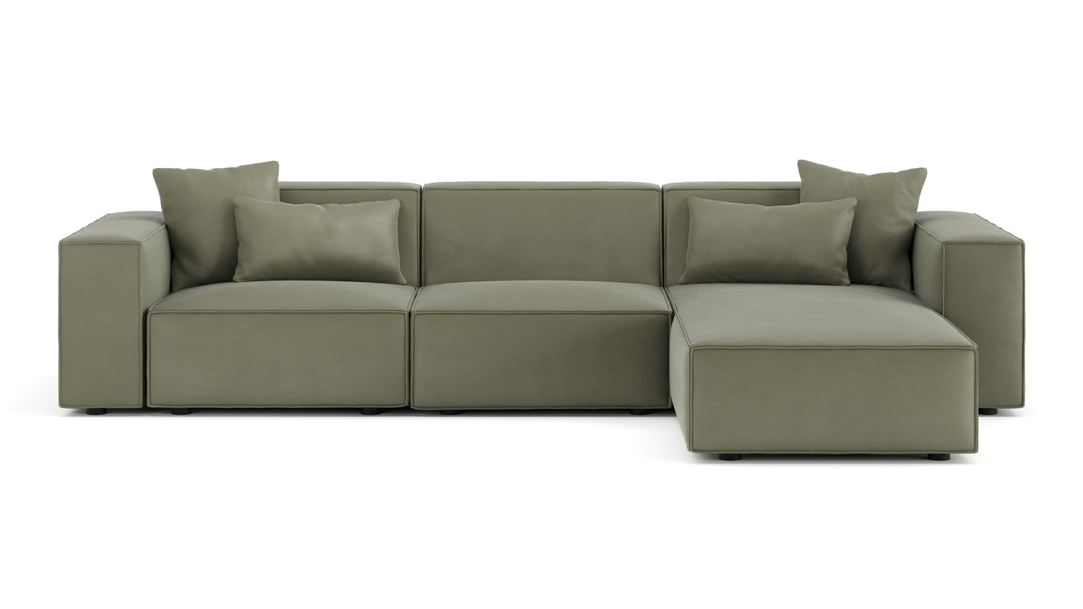 Chic Minimalism | The Arles Sectional Sofa offers a relaxed yet sophisticated look with its boxy design, refined piping, and neutral tones, making it an adaptable fit for modern interiors. Its understated charm adds warmth and style to any space.
