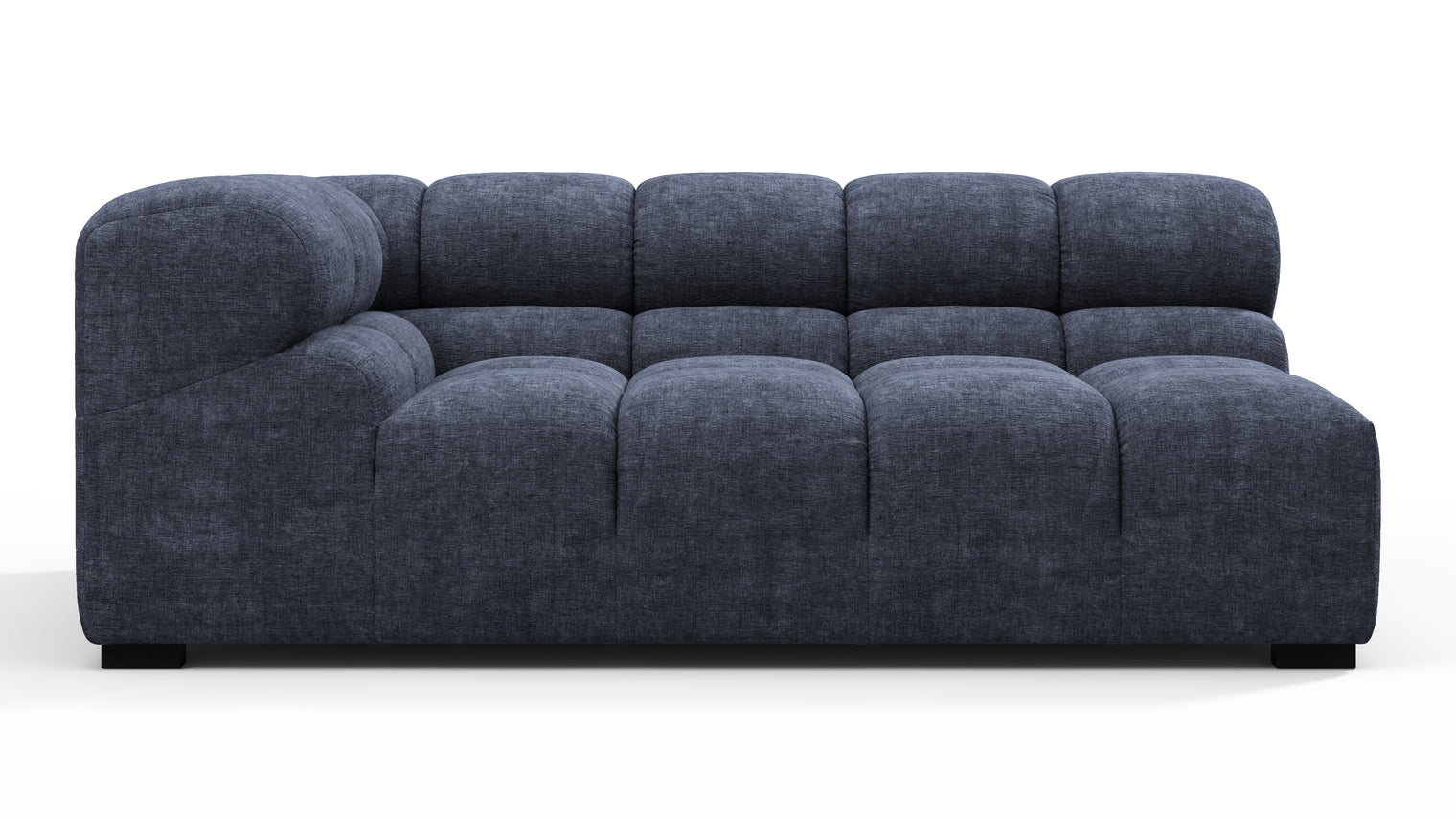 Tufted - Tufted Module, Extra Large Left Corner, Indigo Blue Chenille
