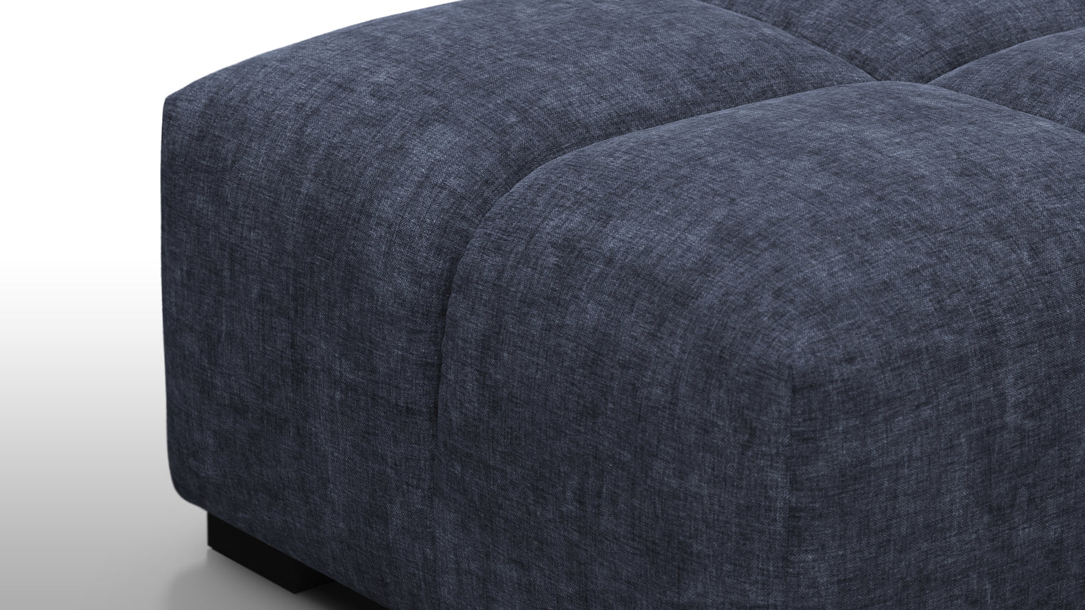 Tufted - Tufted Ottoman, Indigo Blue Chenille
