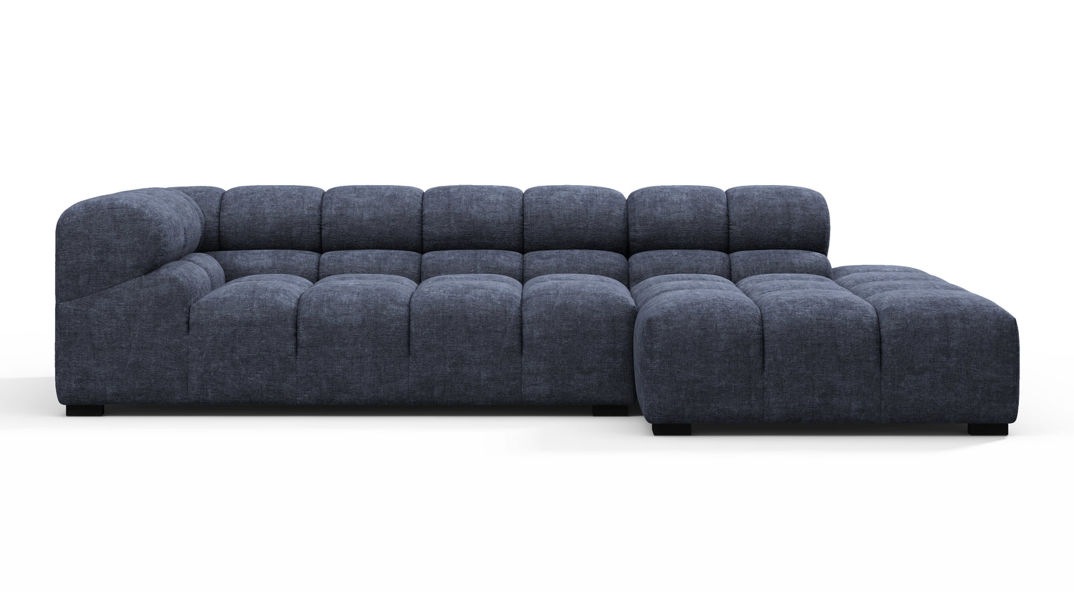 Tufted - Tufted Sectional, Small L, Right, Indigo Blue Chenille
