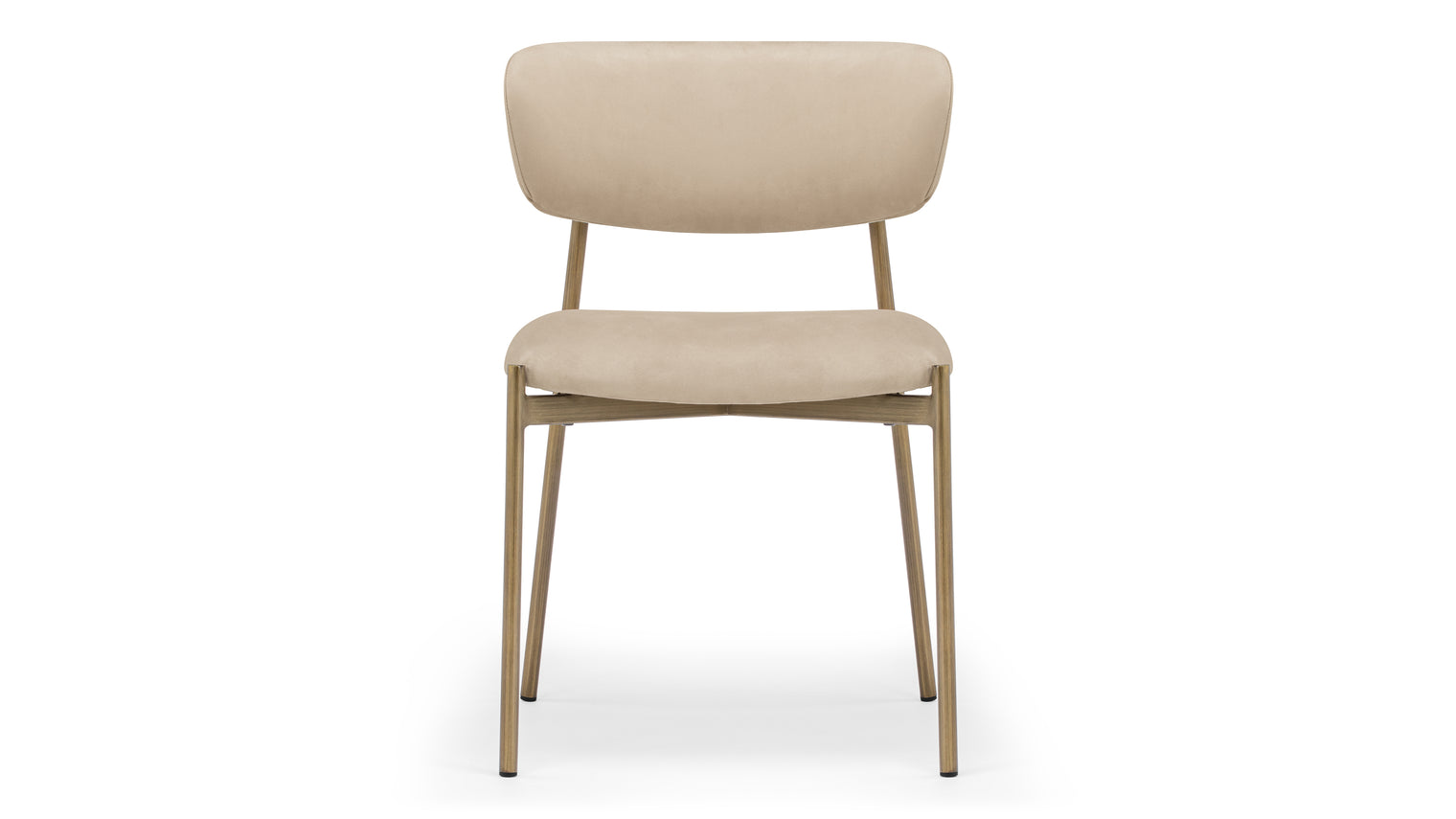 Metaphores - Metaphores Dining Chair, Latte Vegan Suede and Brushed Brass