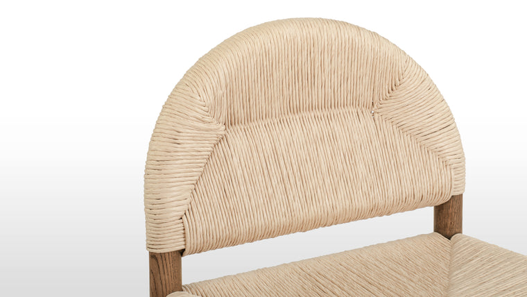 Textural Depth | The interplay of warm wood grain and tightly woven cord creates a layered visual and tactile experience, adding softness to your space.
