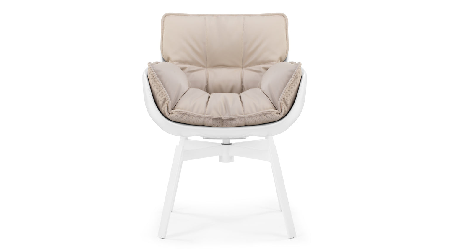Husk - Husk Armchair, Latte Vegan Leather and White
