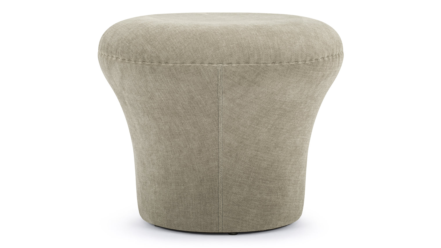Soft Geometry | The Mushroom Ottoman features a rounded, inviting form that complements the chair while maintaining its own sculptural presence in any room.
