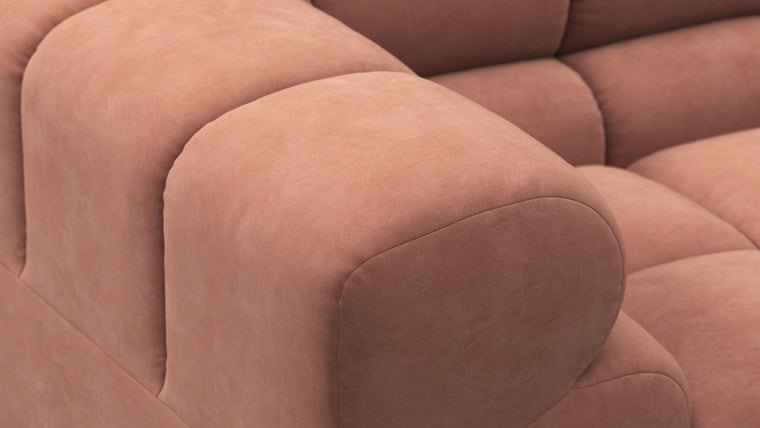 SUPERIOR COMFORT | Designed with the easy-going, informal ethos of the 1970s in mind, the Tufty modules are generously proportioned, coming together in a bench-like base with barely-there connections, allowing plenty of room for you to lean back and curl up in comfort.
