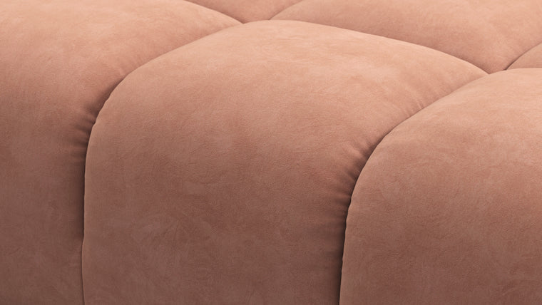 SUPERIOR COMFORT | Designed with the easy-going, informal ethos of the 1970s in mind, the Tufty modules are generously proportioned, coming together in a bench-like base with barely-there connections, allowing plenty of room for you to lean back and curl up in comfort.
