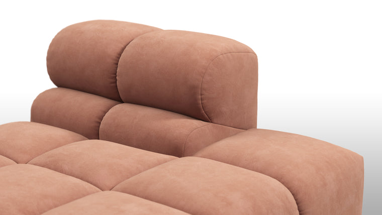 SUPERIOR COMFORT | Designed with the easy-going, informal ethos of the 1970s in mind, the Tufty modules are generously proportioned, coming together in a bench-like base with barely-there connections, allowing plenty of room for you to lean back and curl up in comfort.
