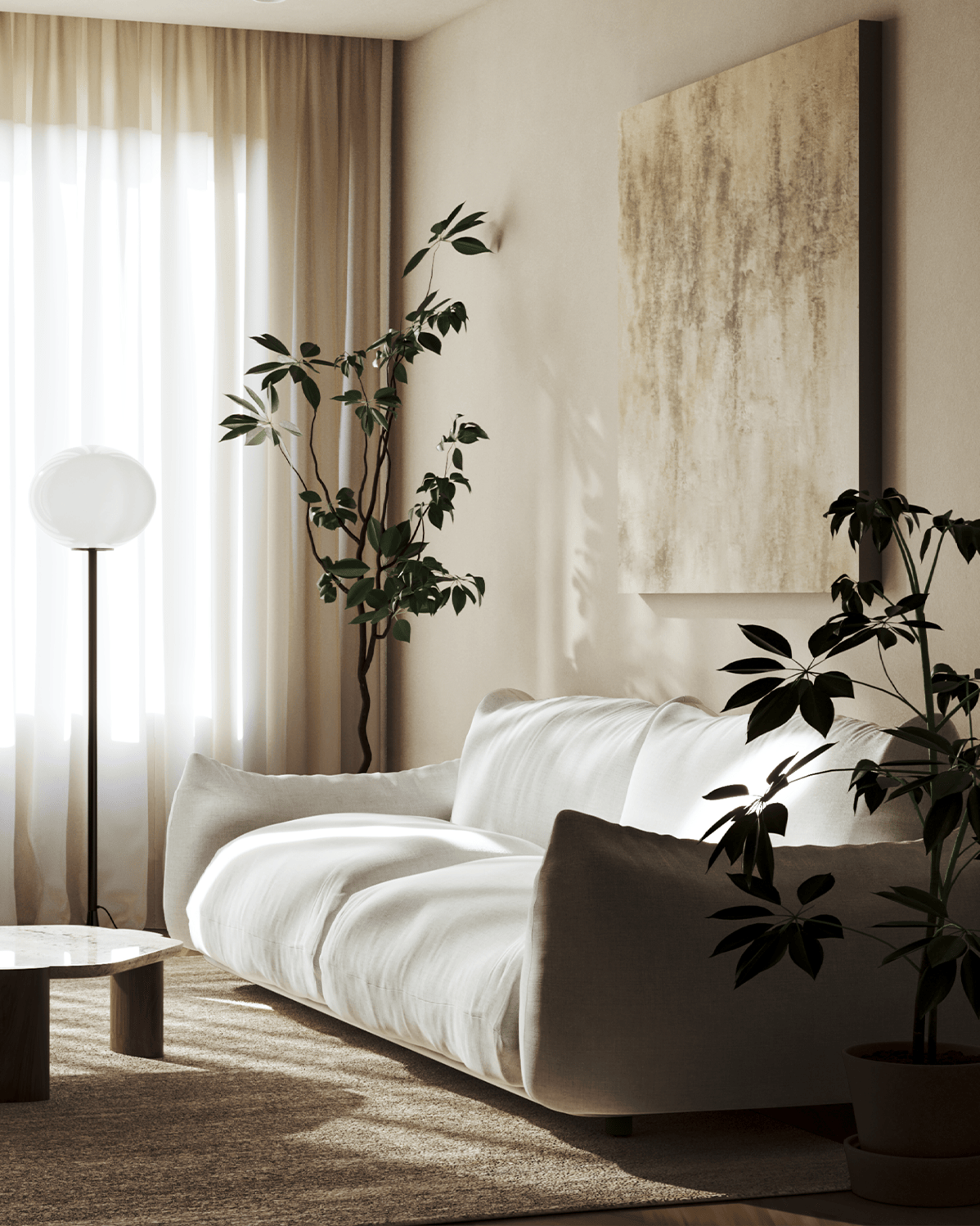 Marenco Two Seater Sofa, Ivory Linen – Interior Icons