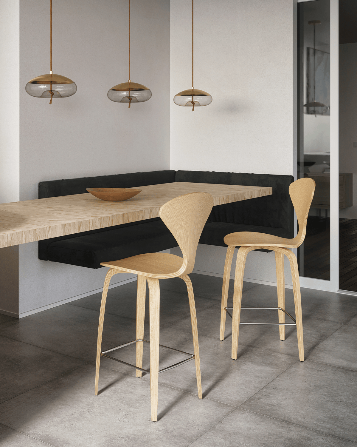 Norman Bar Stool, Oak – Interior Icons