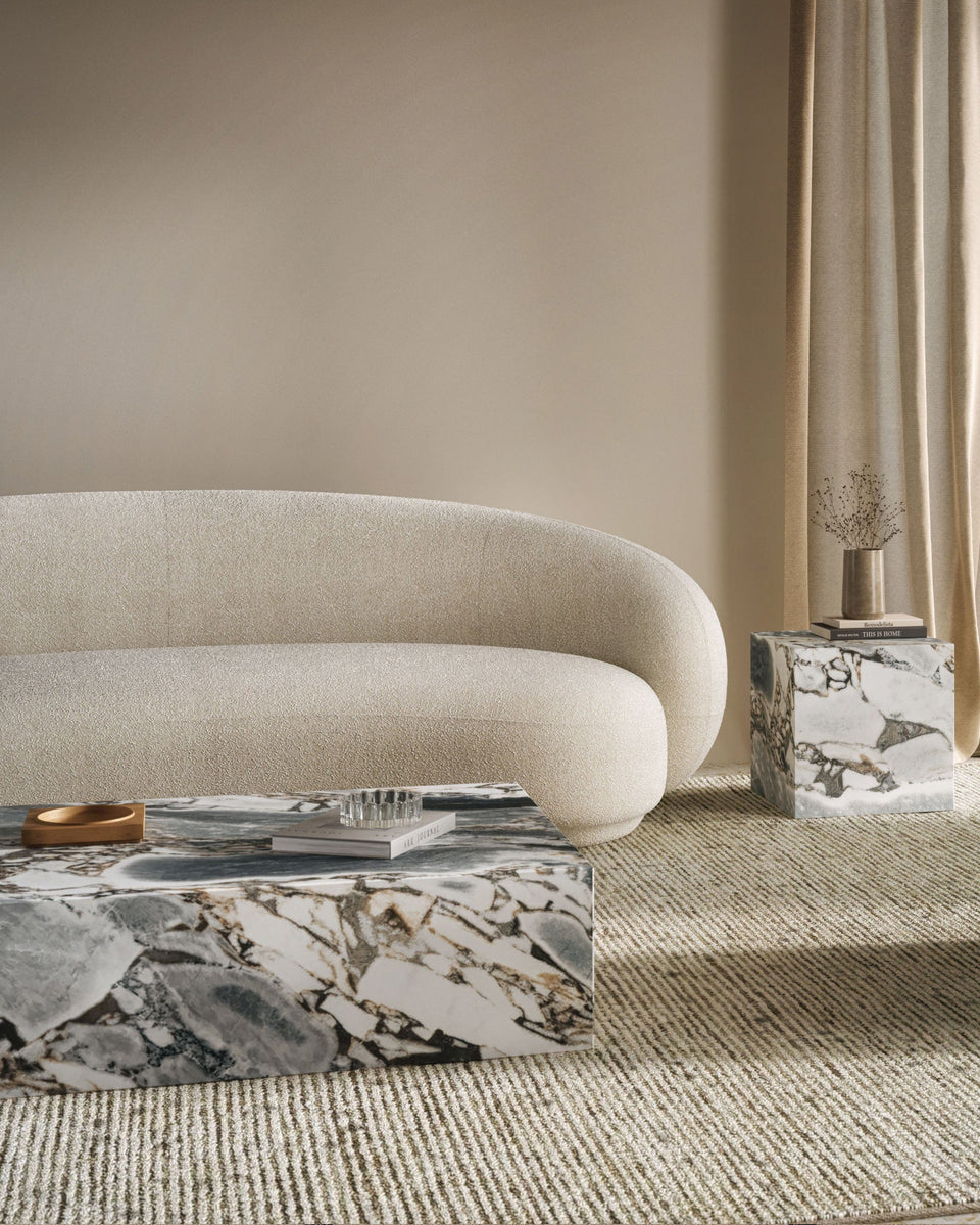 Plinth Grande Coffee Table, Modellato Marble – Interior Icons
