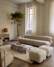 3 Seaters Soriana Three Seater Sofa, Beige Gray Chenille