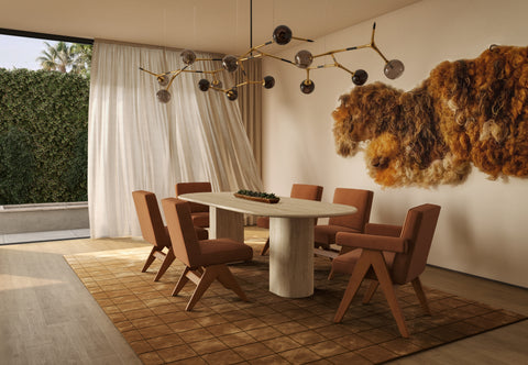 Dante - Dante Dining Table, Travertine, 98in