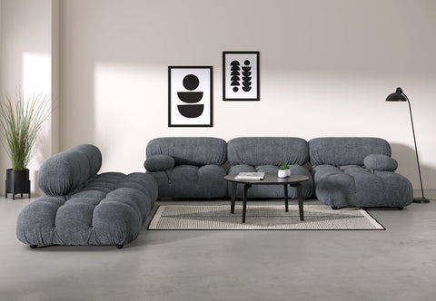 Belia - Belia Large Sectional, Left Corner, Gray Boucle