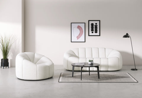 Alpha - Alpha Lounge Chair, White Boucle