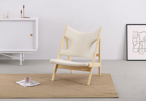 Knitting - Knitting Chair, Natural Ash and Vegan Sherpa