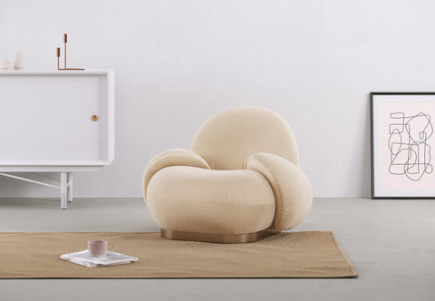 Paulin Chair - The Paulin Armchair, Ecru Velvet
