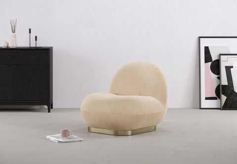 Paulin Chair - The Paulin Lounge Chair, Ecru Velvet
