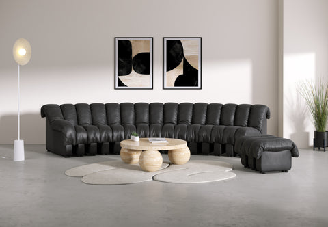 DS 600 - DS 600 Sectional Sofa, Combination 2, Left Arm, Black Vegan Leather
