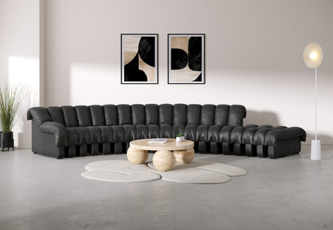 DS 600 - DS 600 Sectional Sofa, Combination 1, Left Arm, Black Vegan Leather