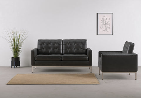 Florence - Florence Lounge Chair, Midnight Black Premium Leather