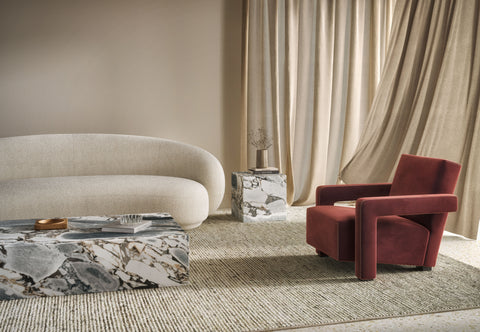 Plinth - Plinth Short Side Table, Modellato Marble