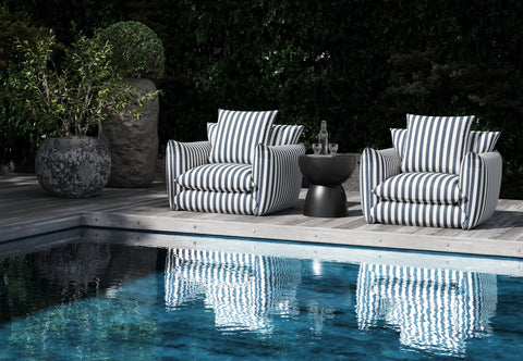 Aura - Aura Outdoor Side Table, Black Lightweight Concrete