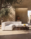 Channel Tufted Outdoor Corner Sofa, Left / Right