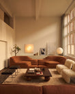 Sectionals Terrazza Sofa Combination, Burnt Orange Vegan Suede