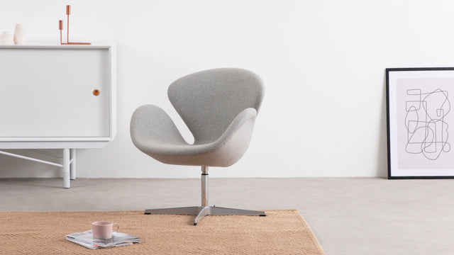 Swann - Swann Chair, Light Gray Wool