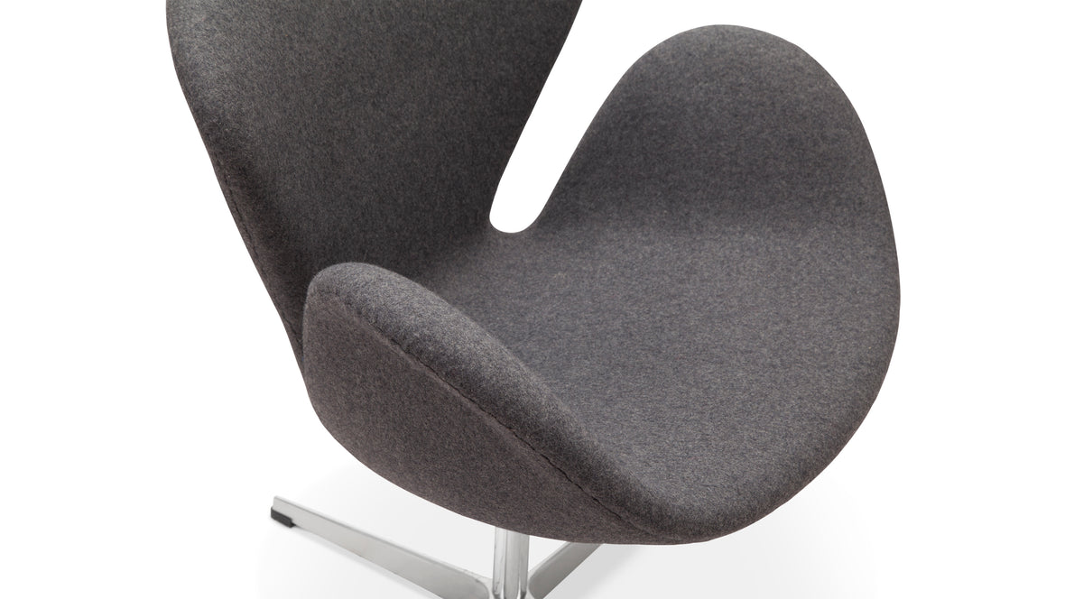 Swann - Swann Chair, Dark Gray Wool